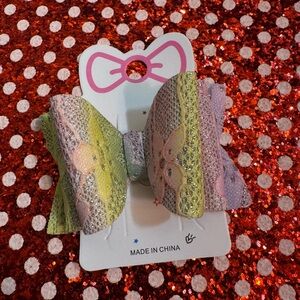 Sparkly Multicolor Bow Hair Clip